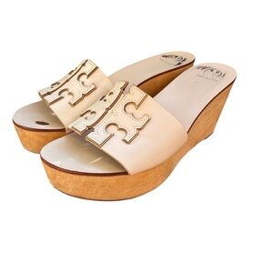Hermès Leather Wood Wedge Sandals Oran Style Size 39